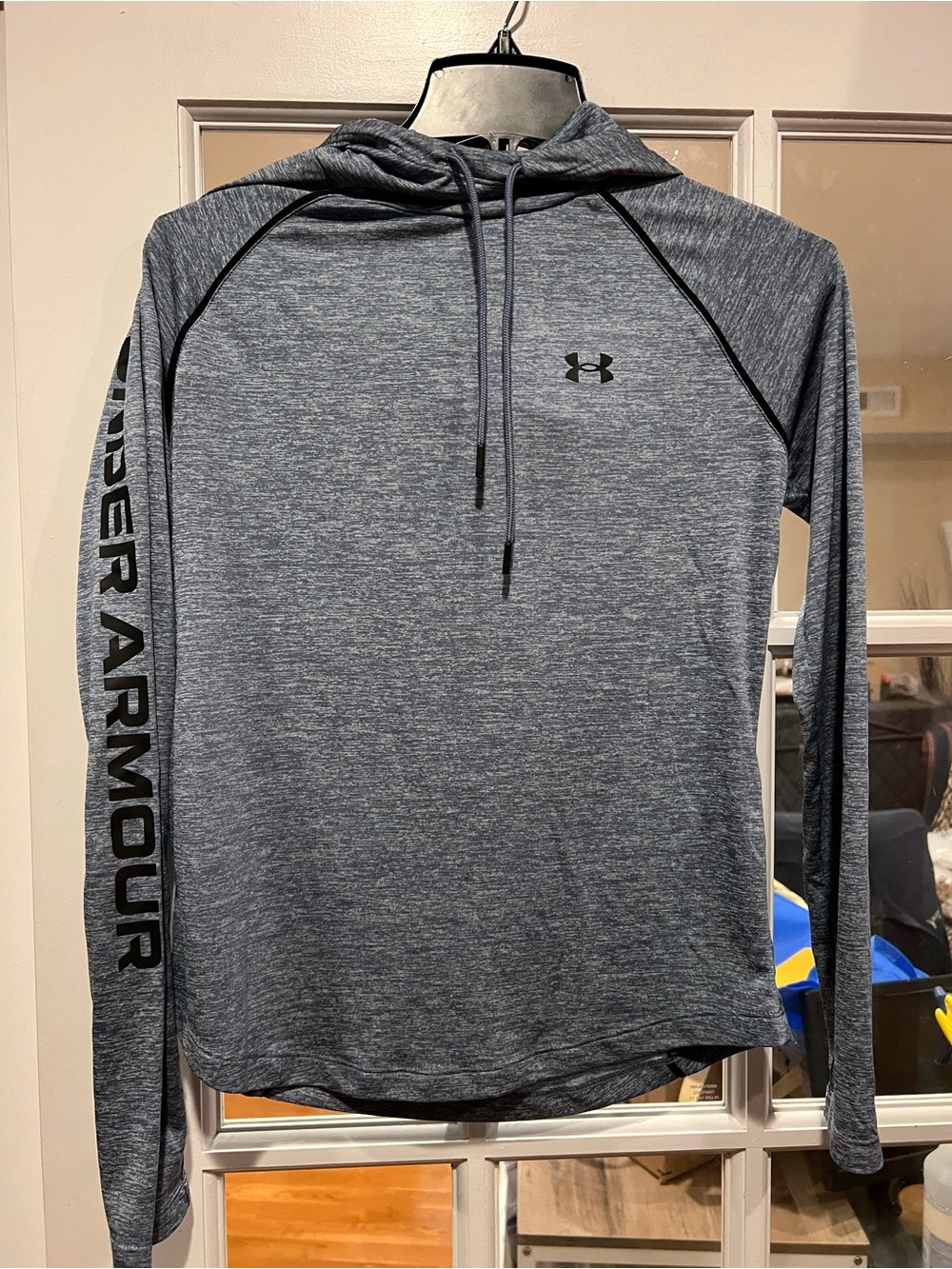 Under Armour Men's Slate Heather Athletic Hoodie with Sleeve Branding